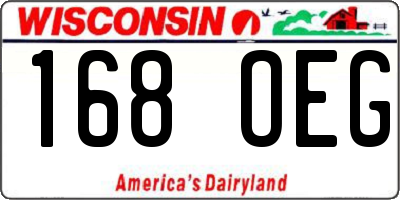 WI license plate 168OEG