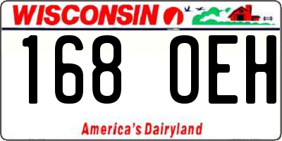 WI license plate 168OEH
