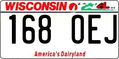 WI license plate 168OEJ
