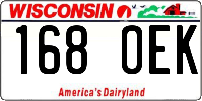 WI license plate 168OEK