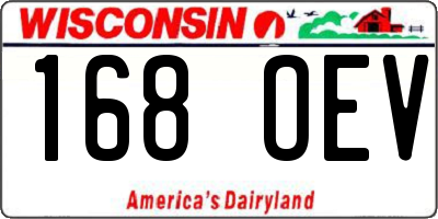 WI license plate 168OEV