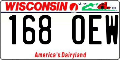 WI license plate 168OEW