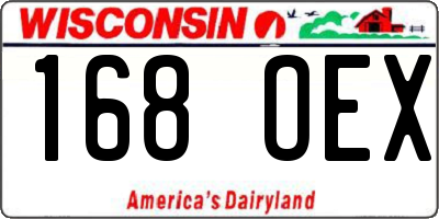 WI license plate 168OEX