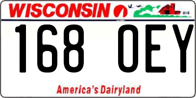 WI license plate 168OEY