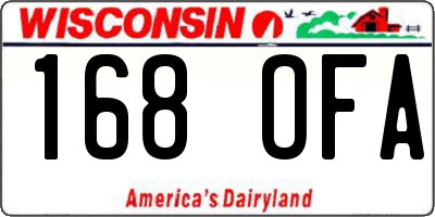 WI license plate 168OFA