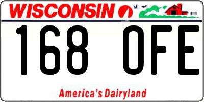 WI license plate 168OFE