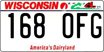 WI license plate 168OFG