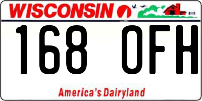 WI license plate 168OFH