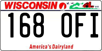 WI license plate 168OFI