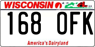 WI license plate 168OFK