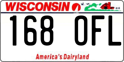 WI license plate 168OFL