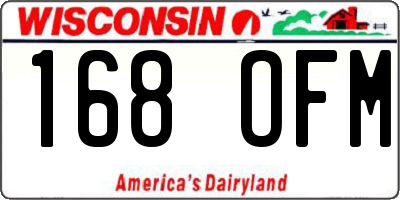 WI license plate 168OFM