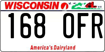 WI license plate 168OFR
