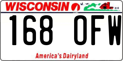WI license plate 168OFW