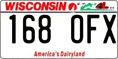 WI license plate 168OFX