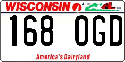WI license plate 168OGD
