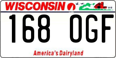 WI license plate 168OGF