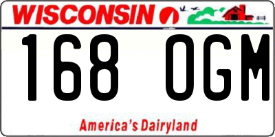 WI license plate 168OGM