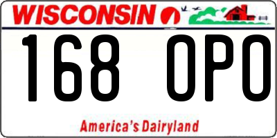 WI license plate 168OPO