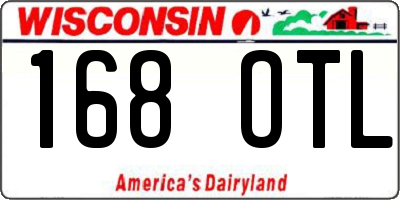 WI license plate 168OTL