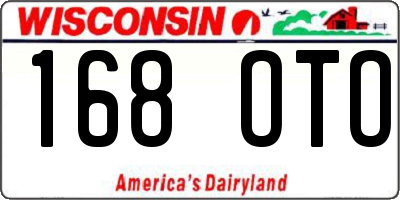 WI license plate 168OTO