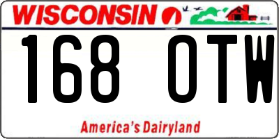 WI license plate 168OTW