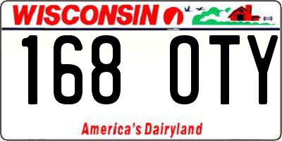 WI license plate 168OTY