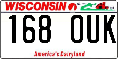 WI license plate 168OUK