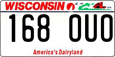 WI license plate 168OUO