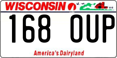 WI license plate 168OUP