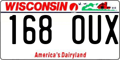 WI license plate 168OUX