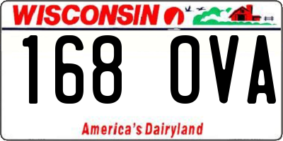 WI license plate 168OVA