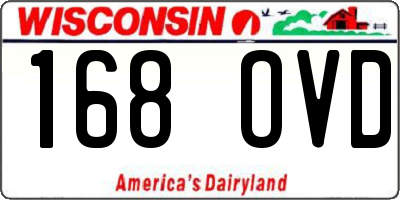 WI license plate 168OVD
