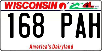 WI license plate 168PAH