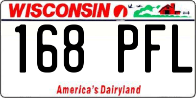 WI license plate 168PFL