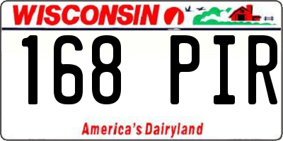 WI license plate 168PIR