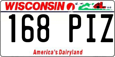 WI license plate 168PIZ