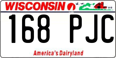 WI license plate 168PJC