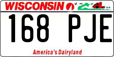 WI license plate 168PJE