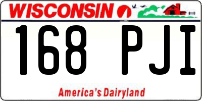 WI license plate 168PJI