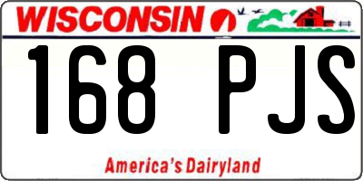 WI license plate 168PJS