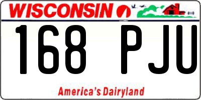 WI license plate 168PJU