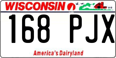 WI license plate 168PJX