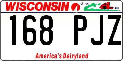 WI license plate 168PJZ