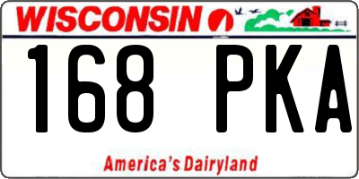 WI license plate 168PKA