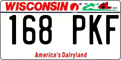 WI license plate 168PKF