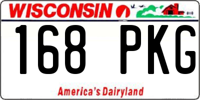 WI license plate 168PKG