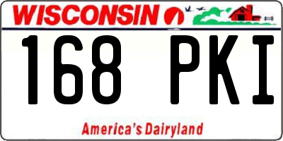 WI license plate 168PKI