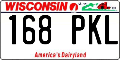 WI license plate 168PKL