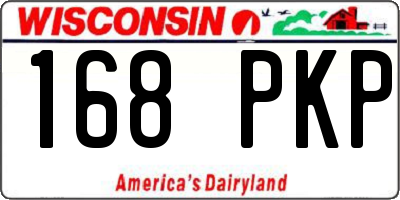 WI license plate 168PKP